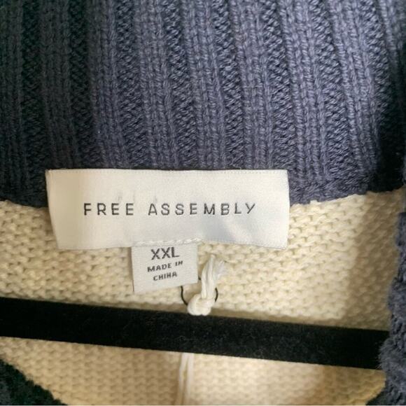 Free Assembly Fair Isle mock neck cotton wool sweater size XXL - Picture 4 of 8